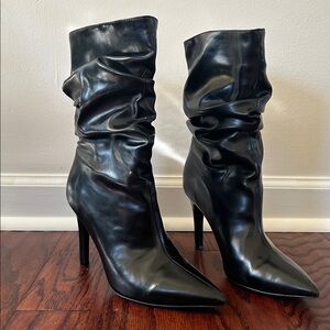 Jeffrey Campbell Guillot Faux Leather Women’s Black Heeled Boots Size 6